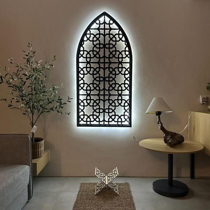 Hiasan Dinding Mihrab Mushola Rumah - Dekorasi Mihrab Dinding LED