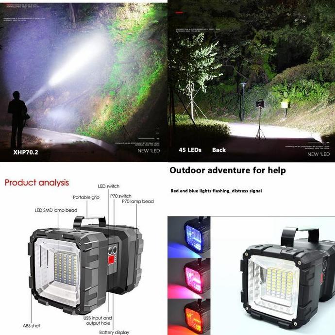 Senter led super terang super bright 100rb lumens XHP70 Senter led