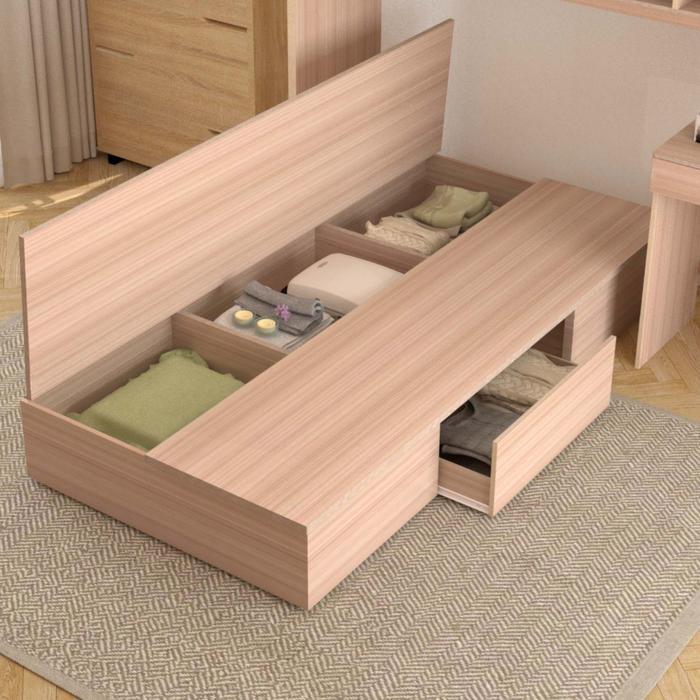 IDEA Alma - Ranjang Set Divan Kayu Lemari Pakaian Rak Pajangan Meja Belajar Modern Minimalis