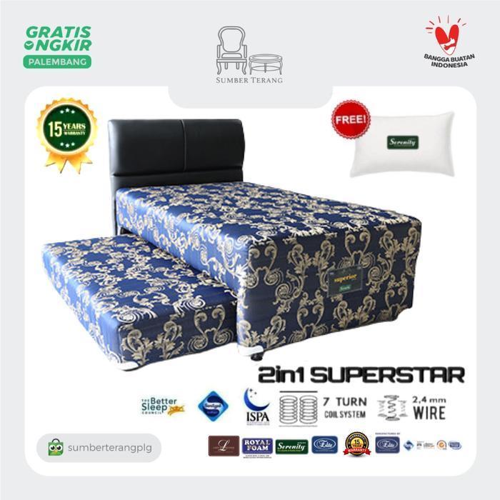 SpringBed Sorong Elite Serenity 2 in 1 Superstar Kasur Anak Bed Dorong