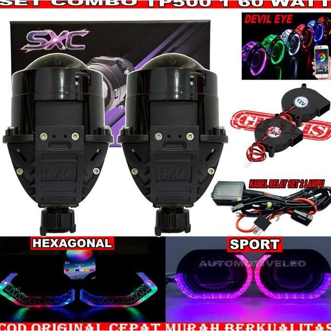 KANJALO COMBO PAKET HEMAT BILED TP500 60 WATT BLUELENS ORIGINAL BILED SXC PAKETAN SET MOTOR MOBIL | 