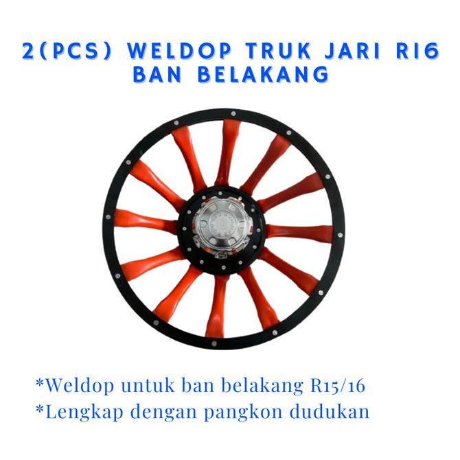 KANJALO 2pcs Weldop Truk Jari R16 Ban Belakang