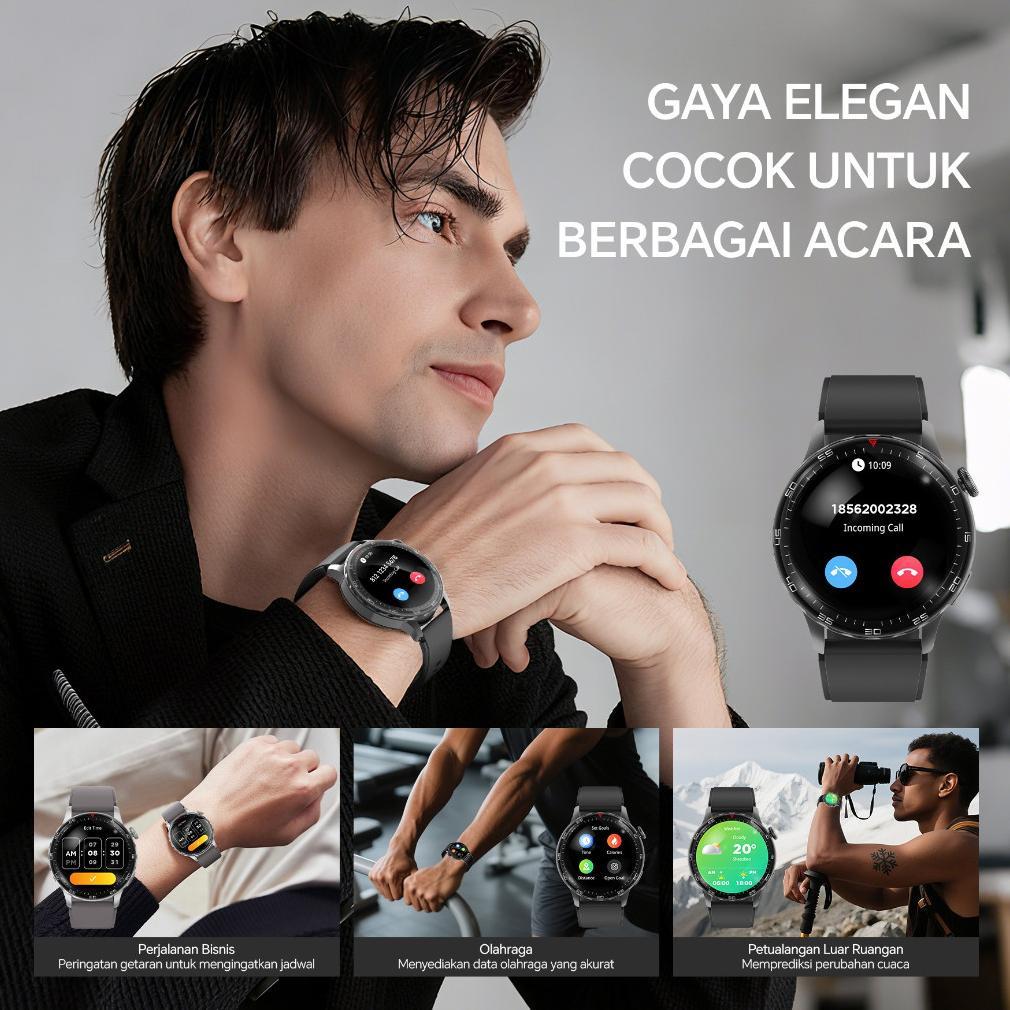 Hot Deals Morein Plus Gt2 Smartwatch - Layar Amoled 1.43'' | Badan Logam | Tahan Air 1Atm | 100+ Mod