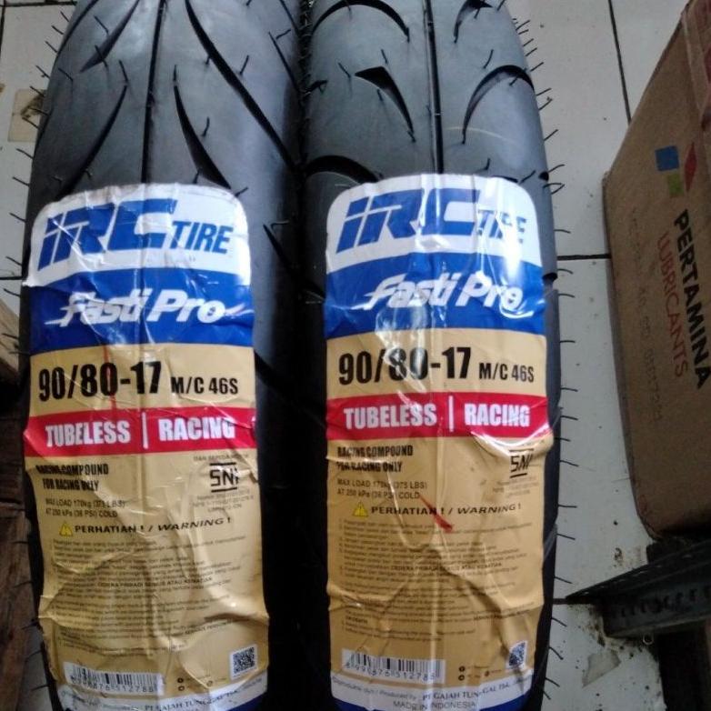 Paket Sepasang Ban Tubles IRC FASTI Pro 2 Ban 90/80 - 17 Ban Motor Racing Soft Compound Pasti Pro On