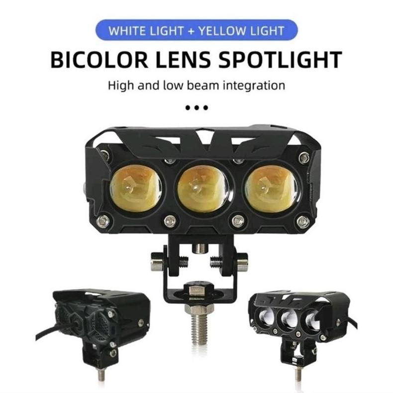LAMPU TEMBAK LASER/LAMPU TEMBAK KIPAS SQL 3 MATA TSS AC DC SUPER BRIGHT HI LOW 20 WATT 12 VOLT LAMPU