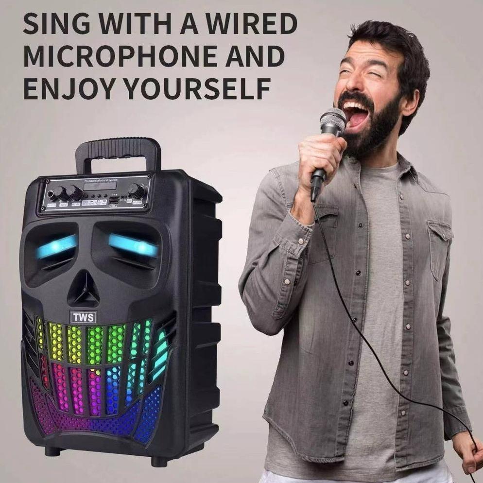 Promo Terbaru Speaker Bluetooth Full Bass 8,8 Inch Speaker Nirkabel Bluetooth Portabel Kimiso Qs-780