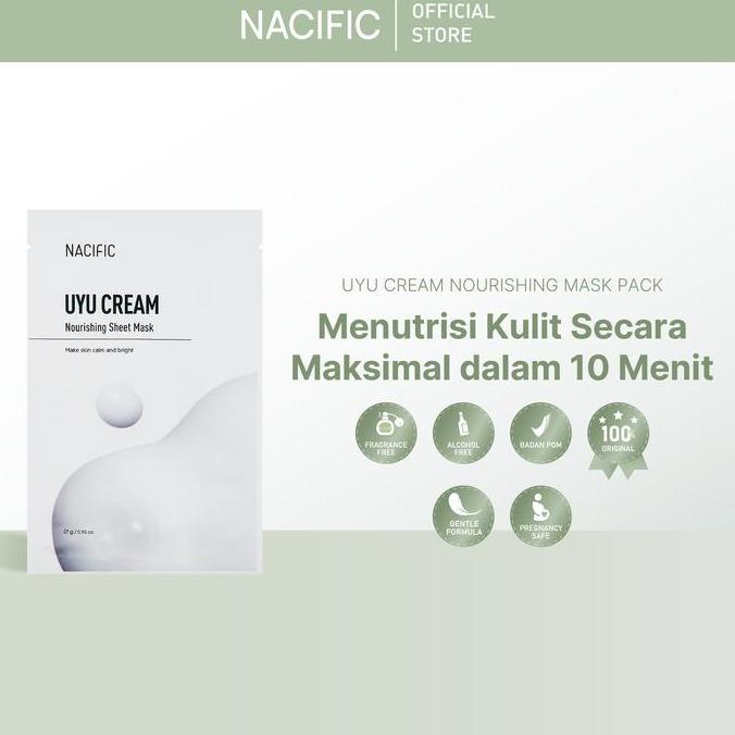 PROMO - NACIFIC Uyu Cream Nourishing Sheet Mask 27g x 10s - Masker Wajah dengan Milk Protein Extract