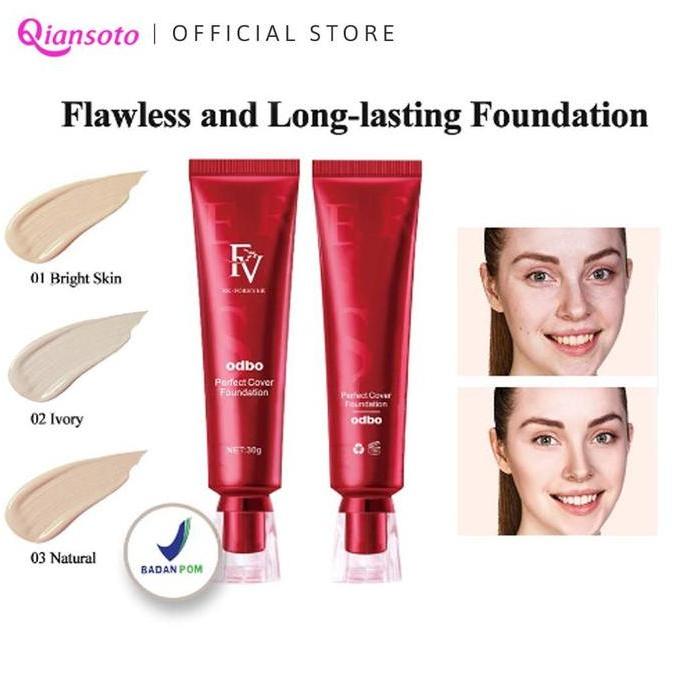 MURAH BERKUALITAS - QIANSOTO X ODBO FV original Cover Foundation 30g waterproof foundation perfect m