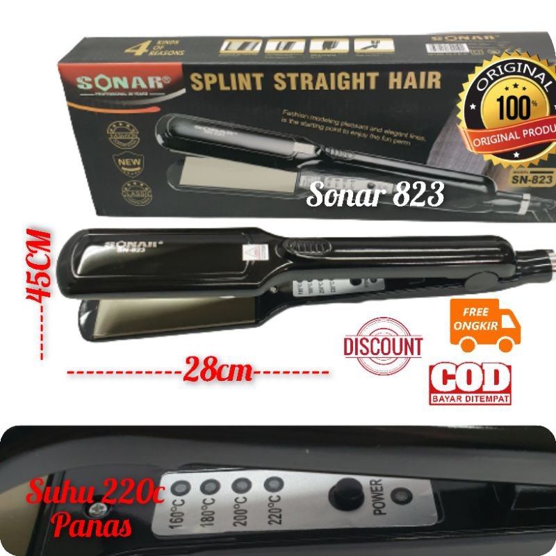 Catokan Rambut 2In1 Rebonding Lurus Curly Keriting Sonar Sn 823 Alat Catok Suhu Panas Murah Bagus