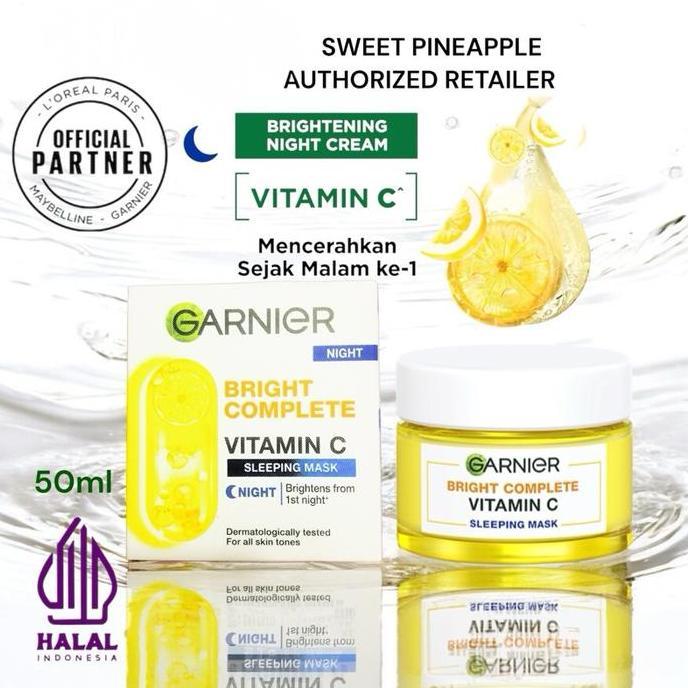 TERMURAH - Garnier Bright Complete Sleeping Mask Night Cream 50ml