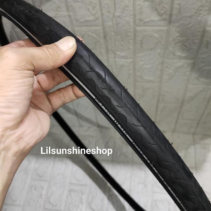 Ban Luar 700 x 25c Swallow Deli Tire 700x25c REFLECTOR Hitam Garis Menyala Sepeda Roadbike Fixie 700