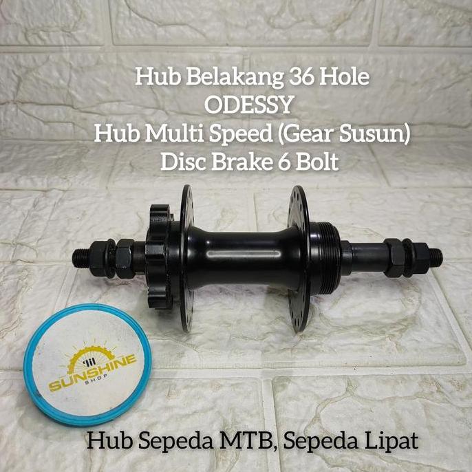 Hub Nap Depan Belakang 36H ODESSY Disc Brake Rotor 6 Bolt Drat Gir Sprocket Freewheel Multi Speed Se