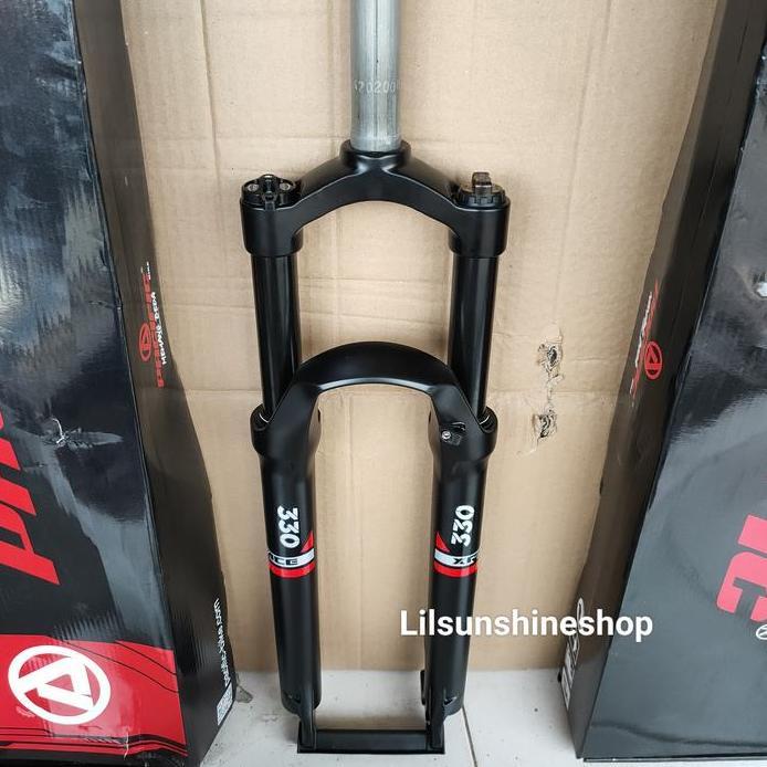 Fork Sepeda MTB 26 Alloy Aluminium PACIFIC XRACE 330 T120 With LOCK Steertube Oversize 28.6mm Disc B