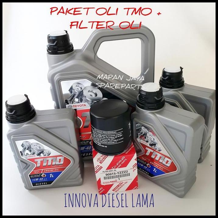 BEST DEAL PAKET OLI TMO DIESEL DAN FILTER OLI INNOVA DIESEL LAMA ASLI GOJEK GRAB 