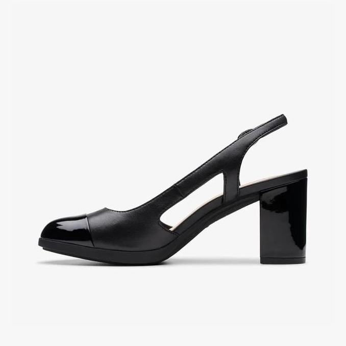 Ready CLARKS Bayla Joy Original Sepatu Heels Wanita Leather - Black