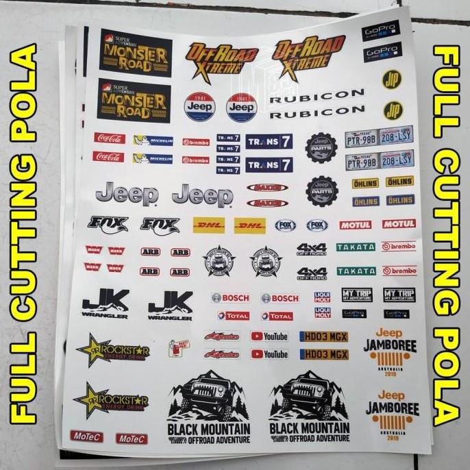 Stiker Decal RC Offroad 1/12 & 1/16 Jeep 01