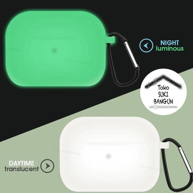 Case untuk Airpods Pro GLOW IN THE DARK Silicone Rubber Casing Cover Pouch Protector