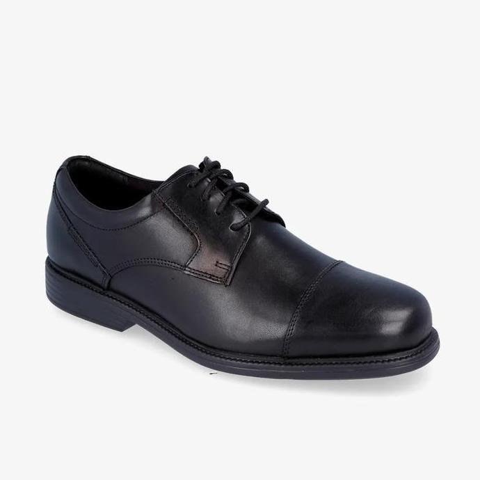 Ready ROCKPORT Charlesroad Captoe Men's Leisure Formal Shoes Leather - Black