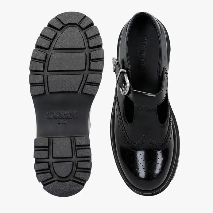 Ready Staccato EOK02 Women's Shoes Original Loafers Wanita Leather - Black