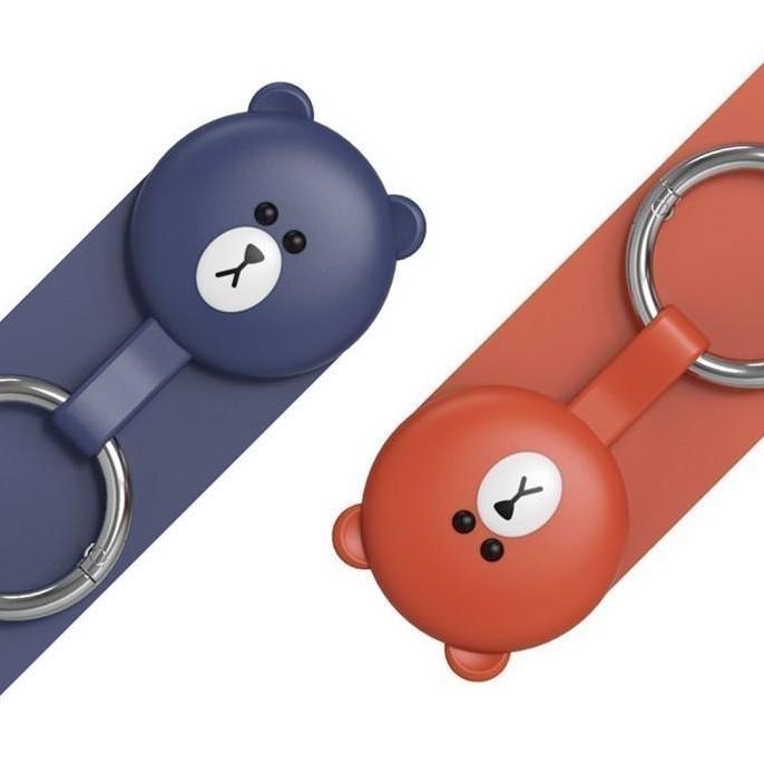 Thebest- MIJOBS Gantungan Kunci Silicone Bear u/ Apple AirTag Case Cover Casing
