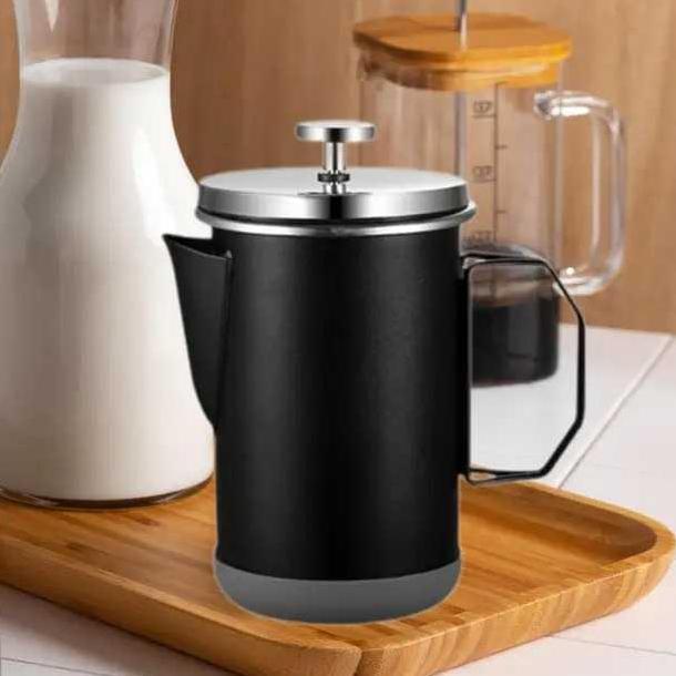 WASTU Alat Pembuat Kopi French Press Lipat 304 Stainless Steel untuk Berkemah Teko Kopi Tuang Tangan