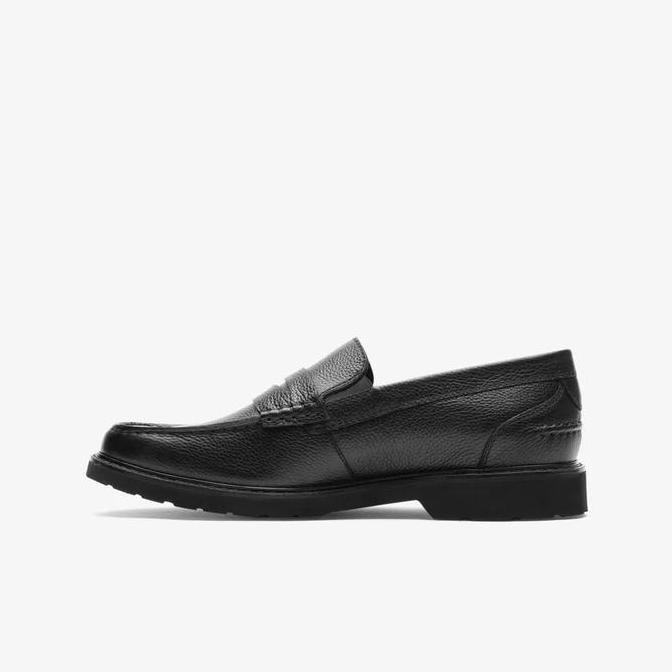 Ready ROCKPORT Bedford Penny Original Sepatu Loafers Pria Leather - Black