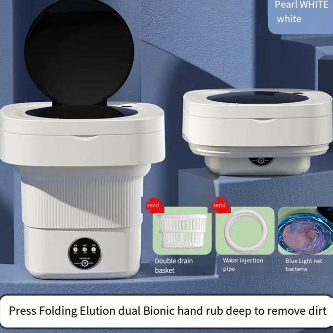 Mesin Cuci Mini Lipat Dan Pengering Portable Sterilisasi Cahaya Biru