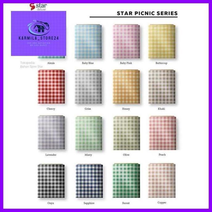 Bahan Kain Sprei Star - Picnic Series