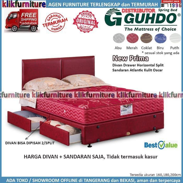 Springbed Guhdo (180x200cm) Divan+Sandaran Drawer Horizontal Split