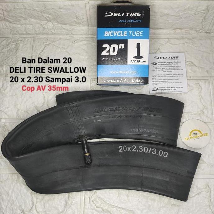 Ban Dalam Sepeda BMX 20 Deli Tire 20 x 2.30 - 3.0 Cop Pentil Motor AV 35mm