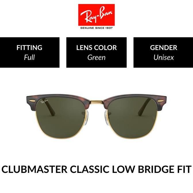 RAY-BAN CLUBMASTER | RB3016F W0366 | Full Fit | Kacamata Hitam | 55mm