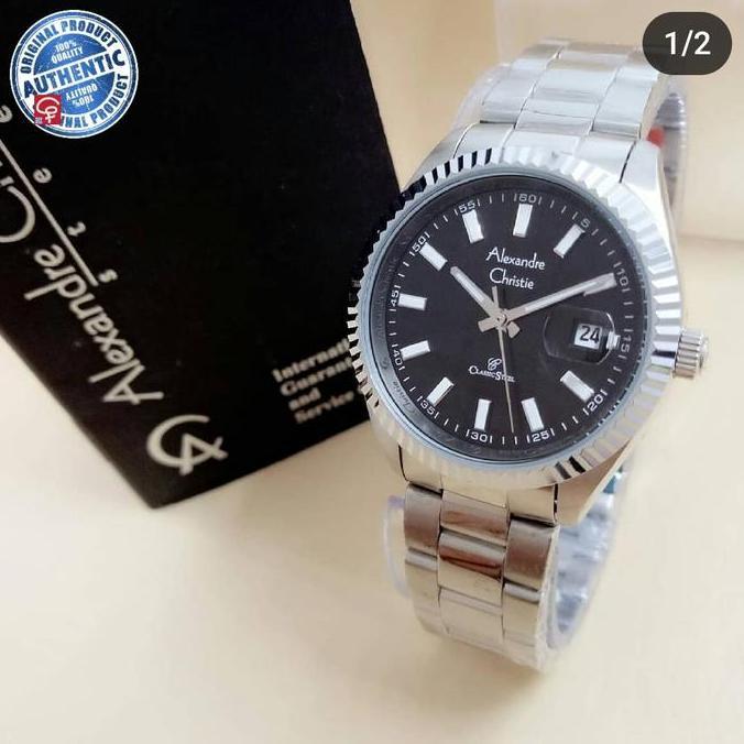 Ready ALEXANDRE CHRISTIE AC5007 AC 5007 SILVER BLACK JAM WANITA ORIGINAL