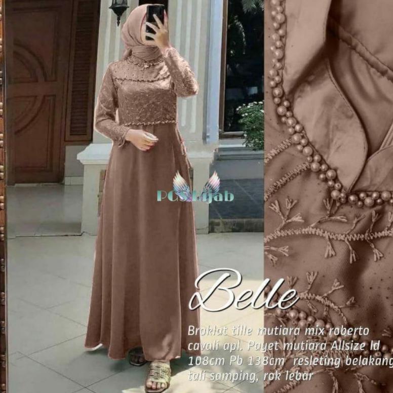 Favorit Helen Maxy Sonia Dress Jumbo Mutiara Brukat Gamis Kondangan Simple Mewah Lilac Wardah Xxxl L