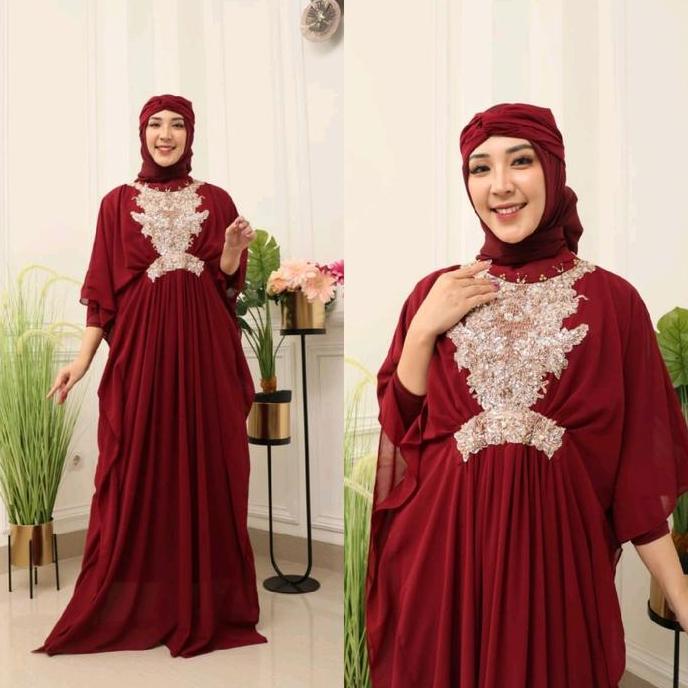 Dress/Kaftan JASMINE Kekinian Trendy Mewah Casual Bahan Cerutty Babydoll Premium / Dress Kondangan P