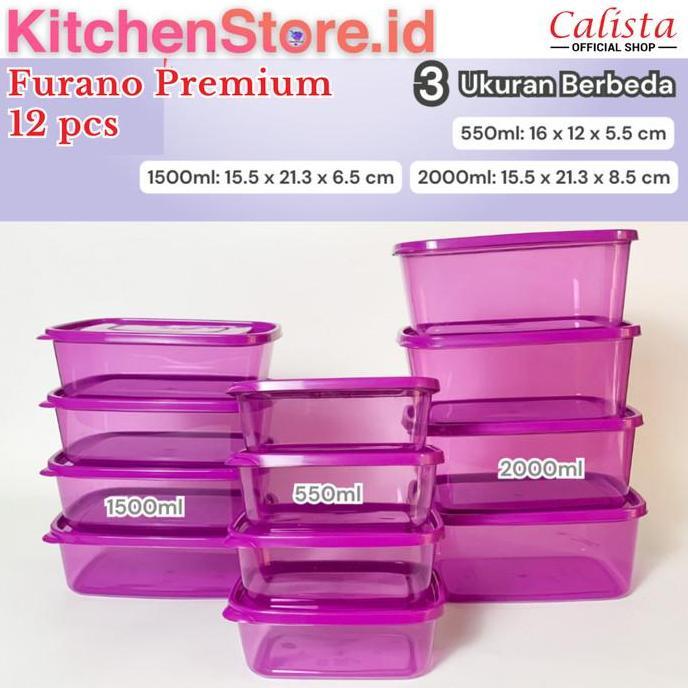 CALISTAFURANO PREMIUM SET TOPLES KULKAS FOOD CONTAINER BOX ORGANIZER