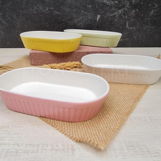 RAMEKIN BOWL OVAL TAHAN PANAS CERAMIC OVAL E RAMEKIN OVEN POLOS