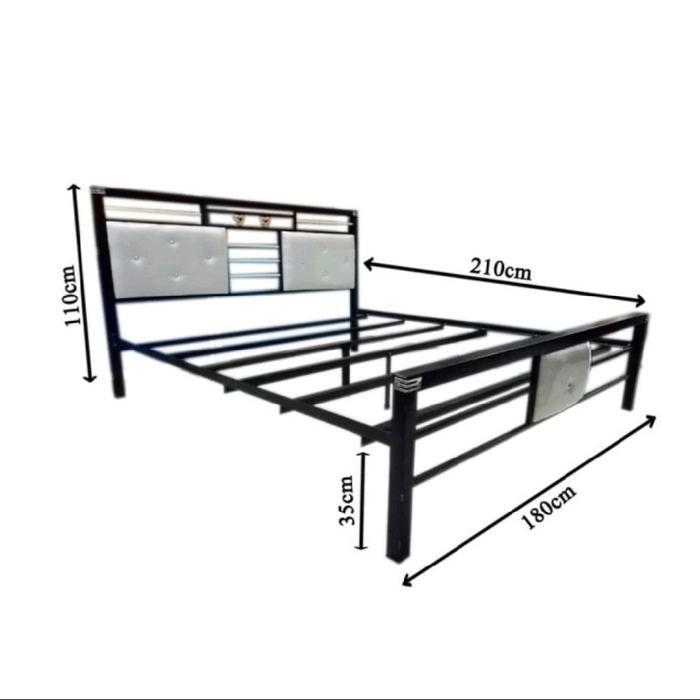Ranjang / tempat tidur besi minimalis uk 180 x 200