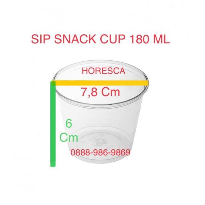 Cup Puding / Snack Cup SIP 180 ML + Tutup Dome Tanpa Lubang @50 Pcs