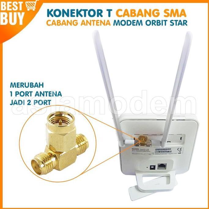 Konektor Cabang 2 Antena Router Orbit T SMA Male to 2x SMA Female