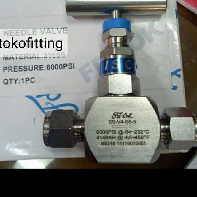 Needle Valve Fd Lok Ss 316 3/4 Inch Od Tubing 6000 Psi