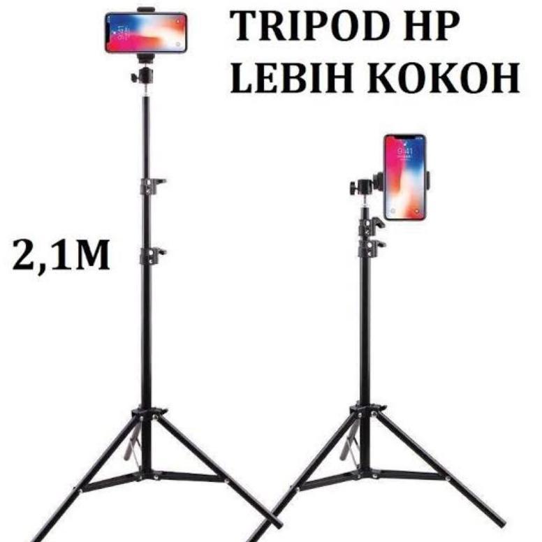 best deals tripod 2,1 meter besi tripod ringlight hp kamera lengkap holder hp