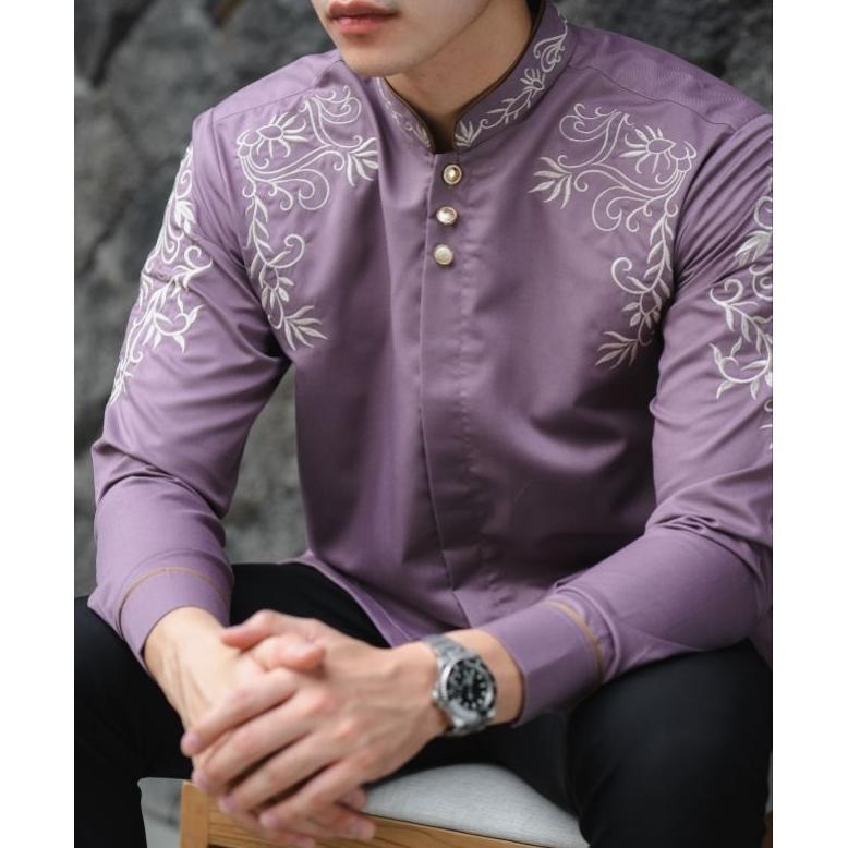 Kemeja Bordir Pria NUC.ID Abinaya 06 (Ungu)