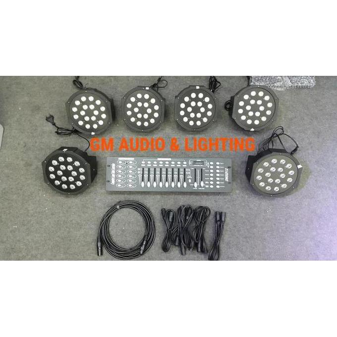 Paket 6 Buah Parled 18 Led Rgb Plus Dmx512 192 Dan Free Kabel Dmx 25M