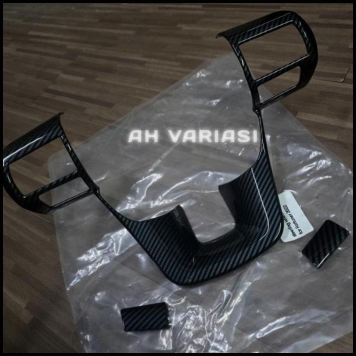 TERBARU PANEL STERING WHEEL STIR / PANEL STIR CARBON GLOSSY ALL NEW FORTUNER 2022-2024