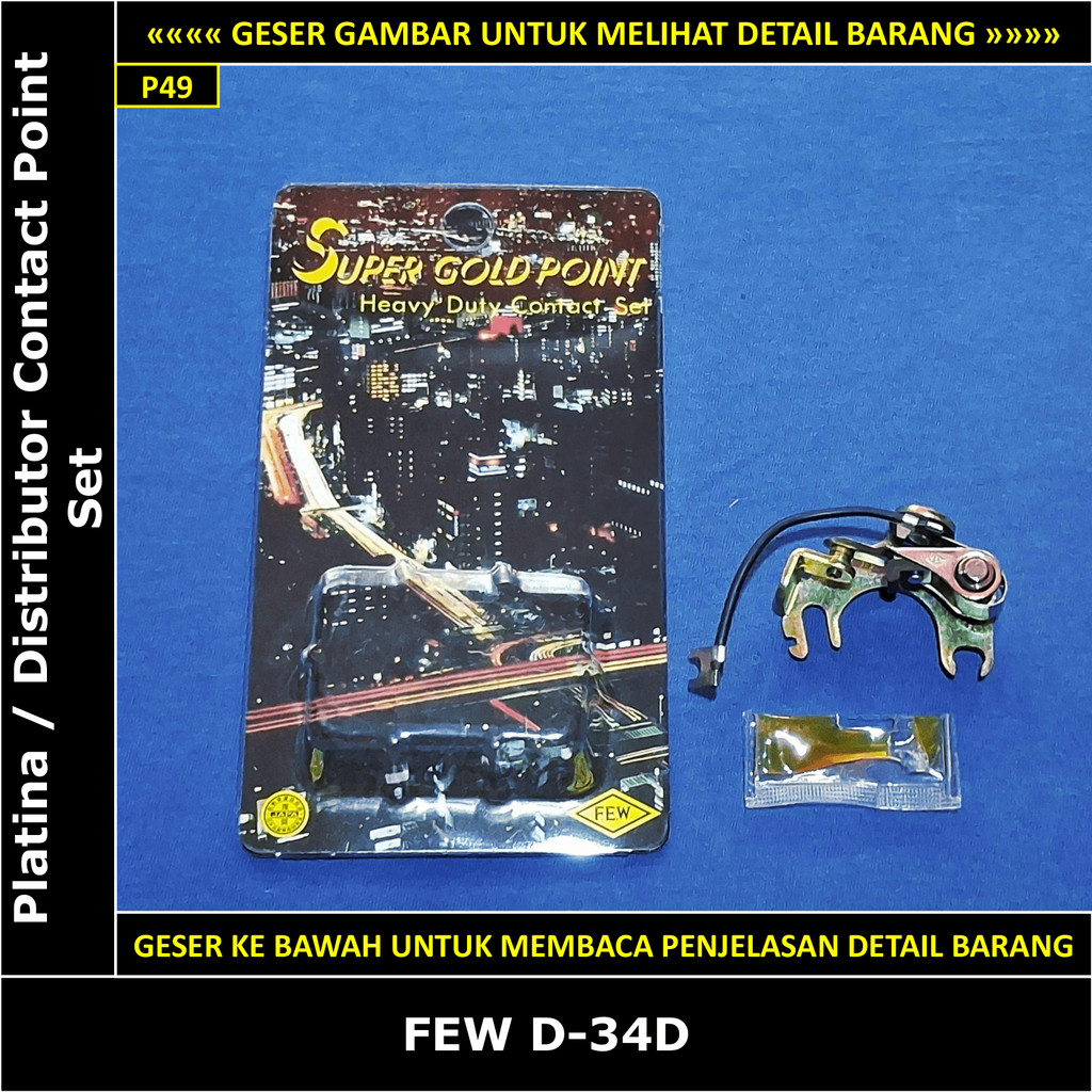 Platina Toyota Kijang Kotak Doyok 1300 cc 4K KF20 1981-1985 FEW Racing Japan D-34D Super Gold Point 