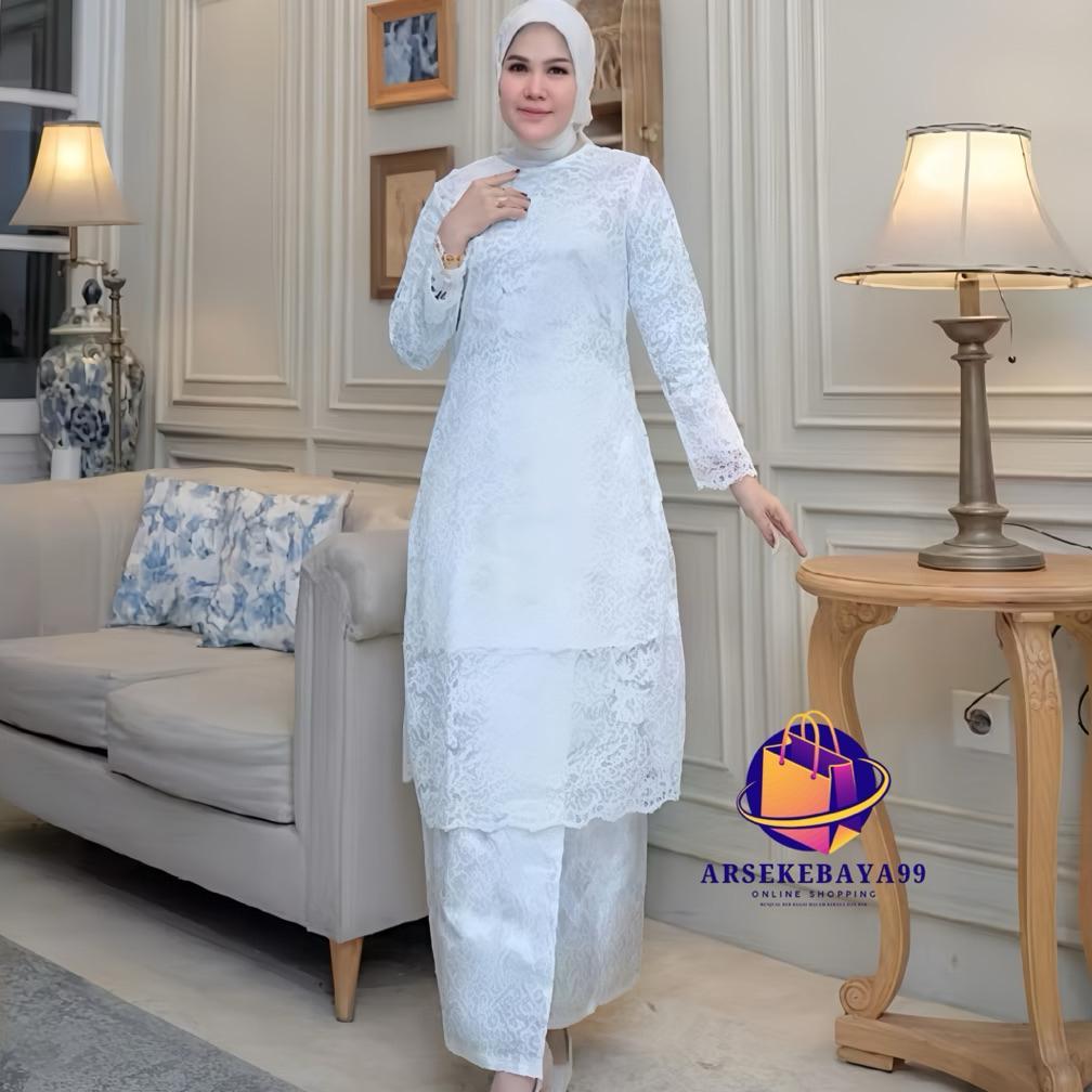 DISKON Setelan Kebaya Brokat/Kebaya Set Rok Songket/Kebaya Tunik Brokat/Kebaya Kurung/Baju Kurung/Ke