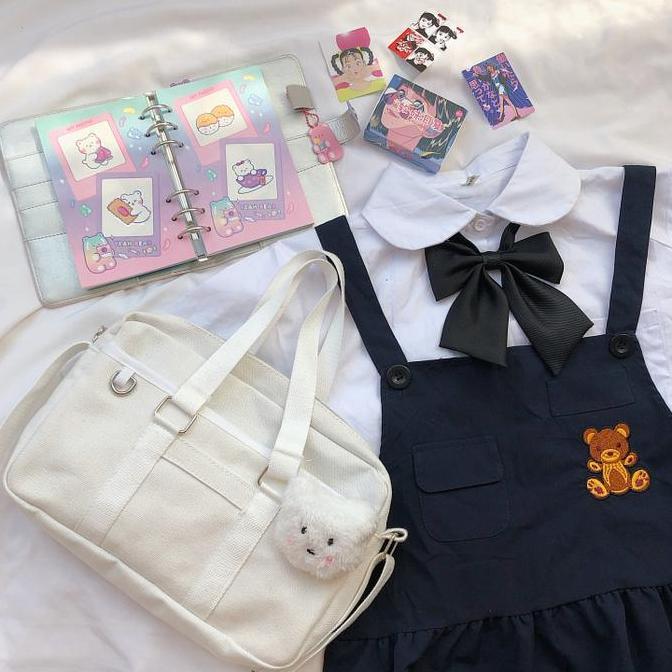 TB-03 tas sekolah jepang selempang wanita import seifuku bag leather