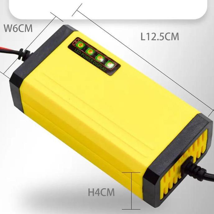 SWASAGARA Charger Aki Portable 12V 2A Motor Mobil Charger Aki Motor Kering Dan Basah LED Indikator c