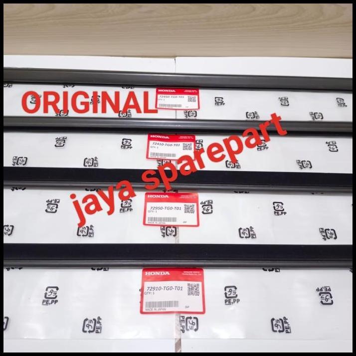 DISKON PELIPIT KARET KACA LUAR HONDA JAZZ RS 2009-2013 ORIGINAL 1SET 4PC 