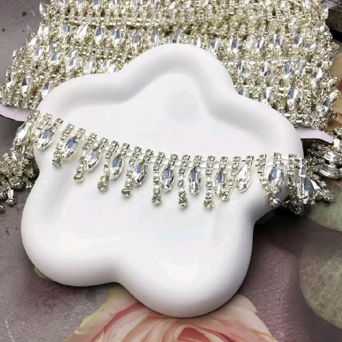 Rhinestone Decal Glass Motif Mata Kuda Aksesoris Baju Gaun Pengantin Payet Rangkai Jahit Manik Canti